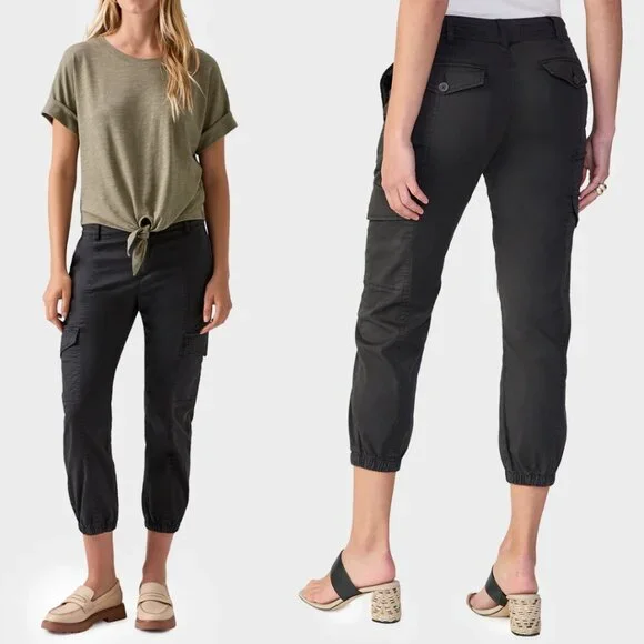Sanctuary Rebel Cargo Ankle Mid Rise Relaxed Fit Pants CP0694NTO | 25 | Obsedian - Picture 4 of 14